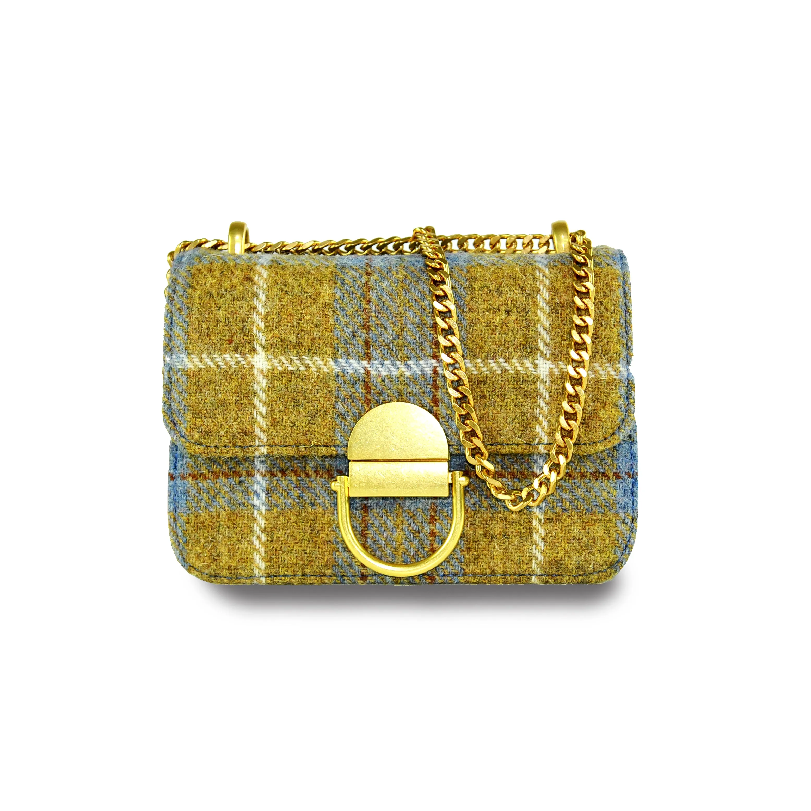 Harris Tweed Wool Plaid Handcrafted Bag,Scottish Style Bag-i7bags