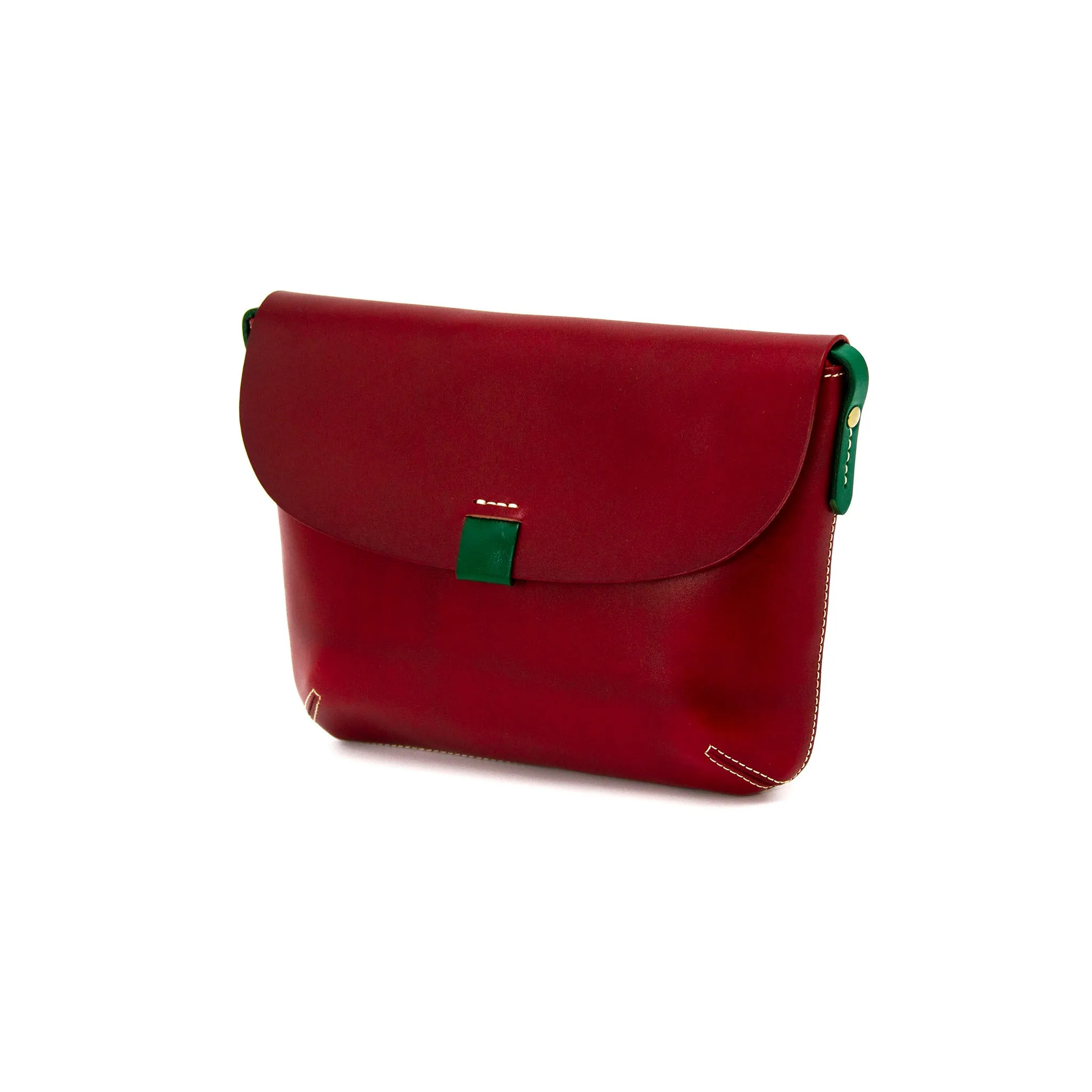 High Quality Leather Handmade Bag, Colour Blocking Flap Bag-i7bags