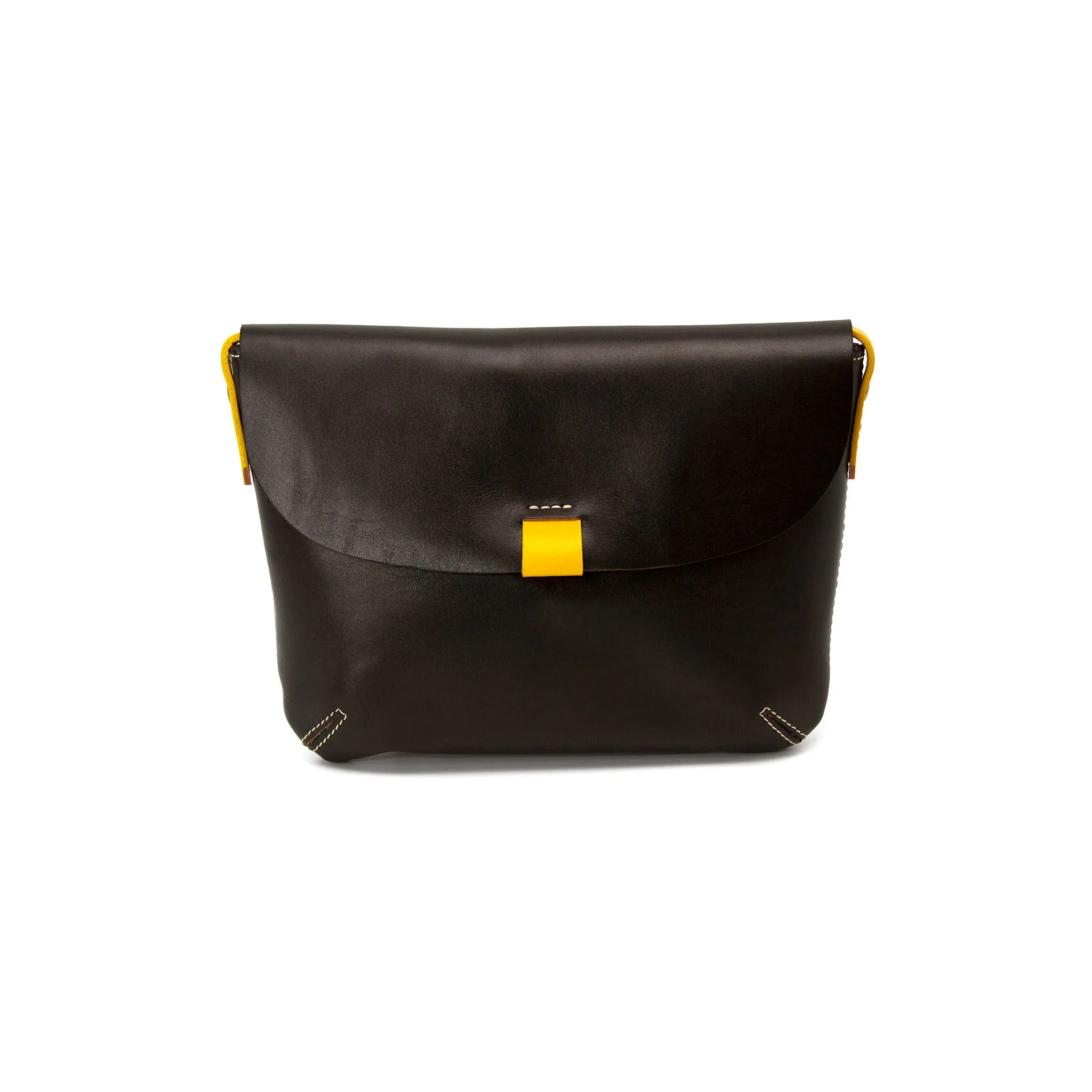 High Quality Leather Handmade Bag, Colour Blocking Flap Bag-i7bags