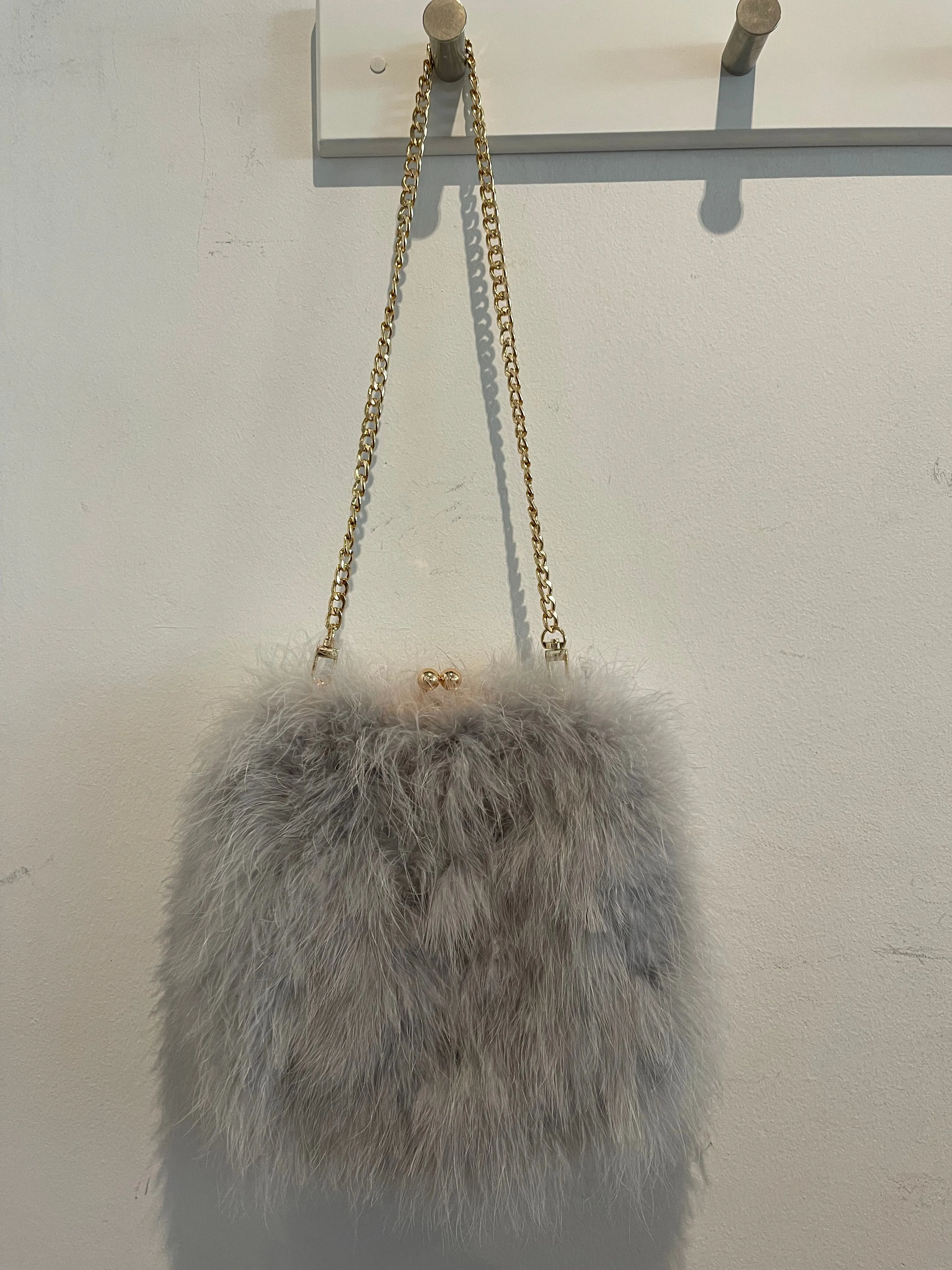 Isla Feather Bag Soft Grey