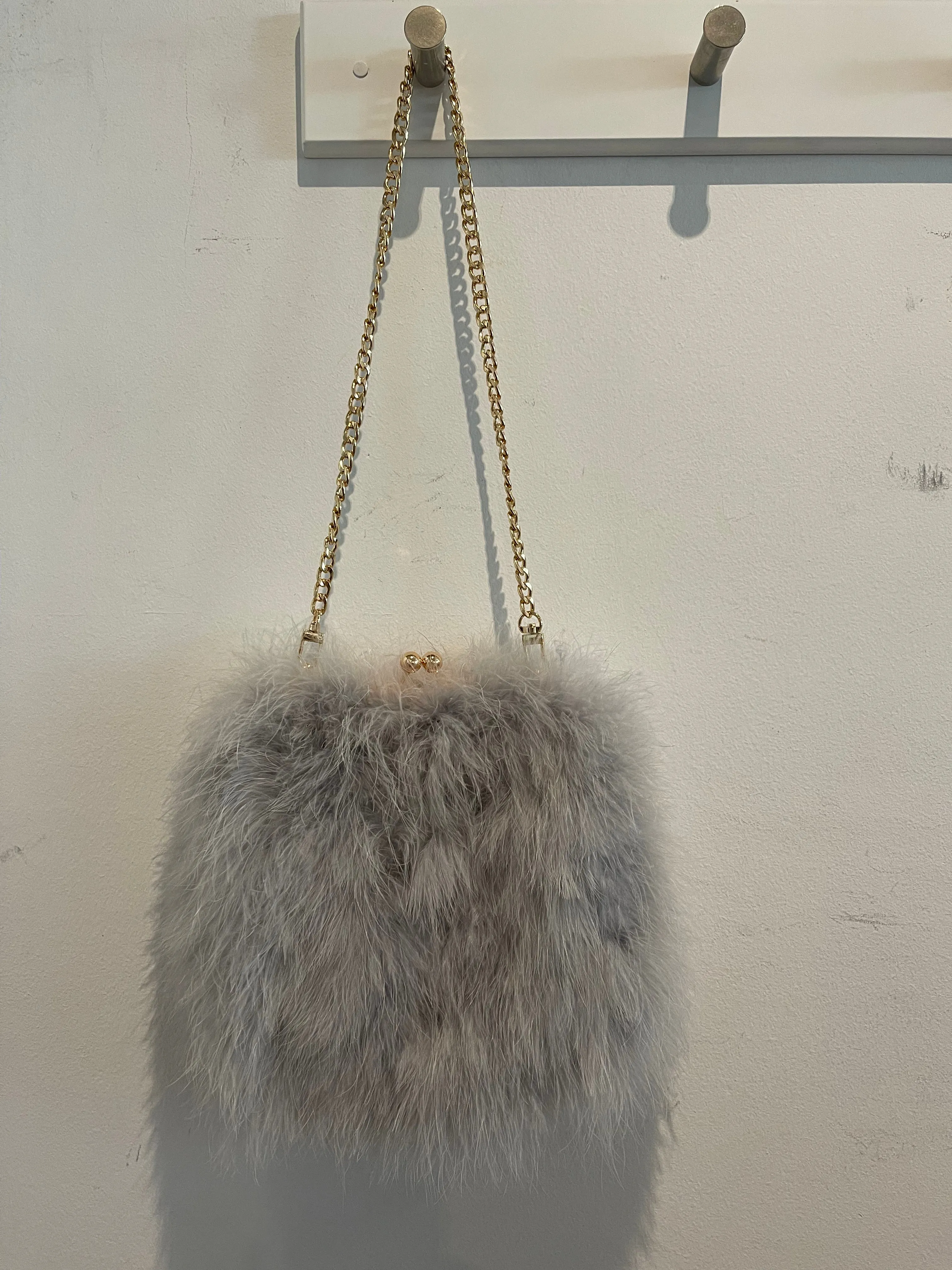 Isla Feather Bag Soft Grey