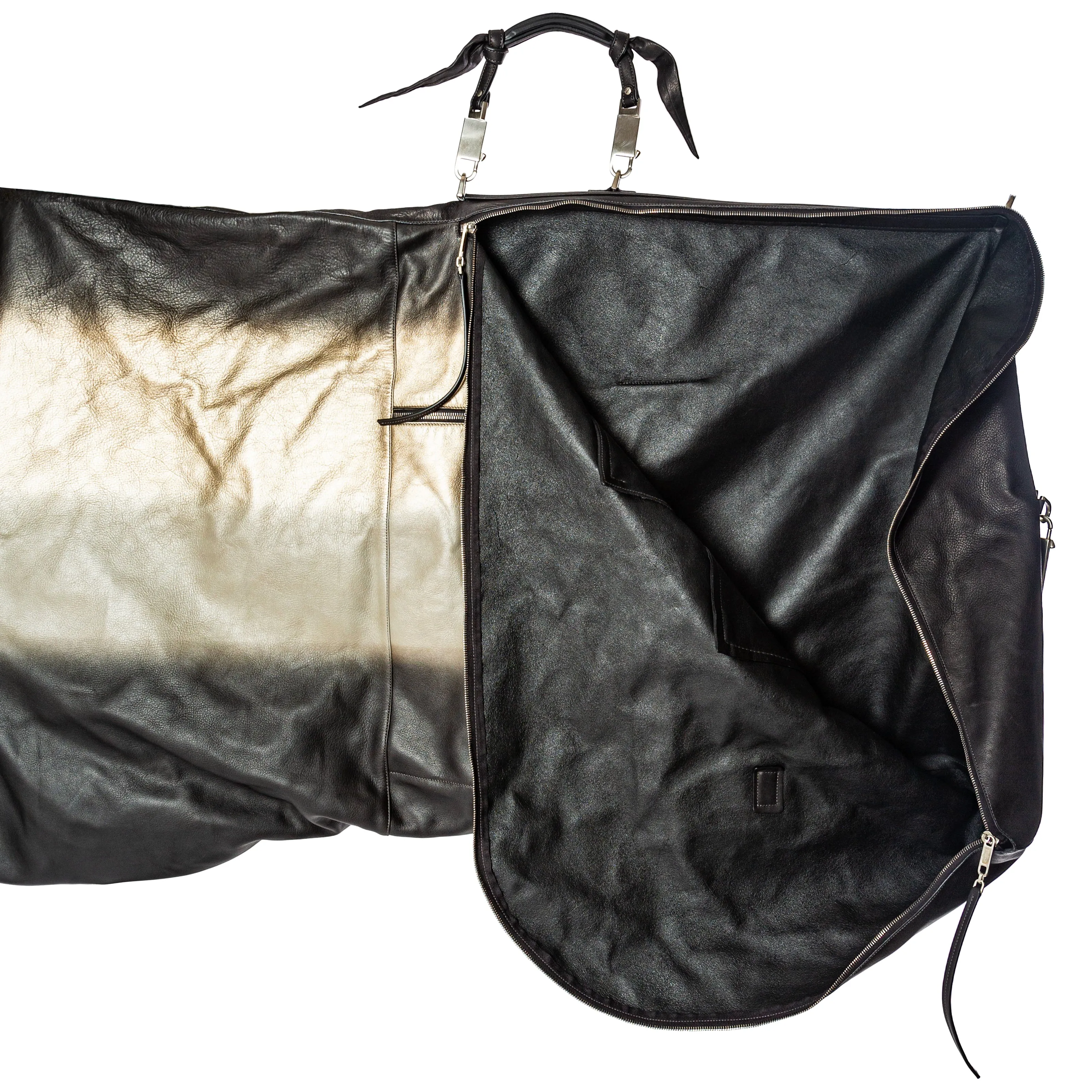 Larry Degrade Metallic Gradient and Black Leather Mega Duffle