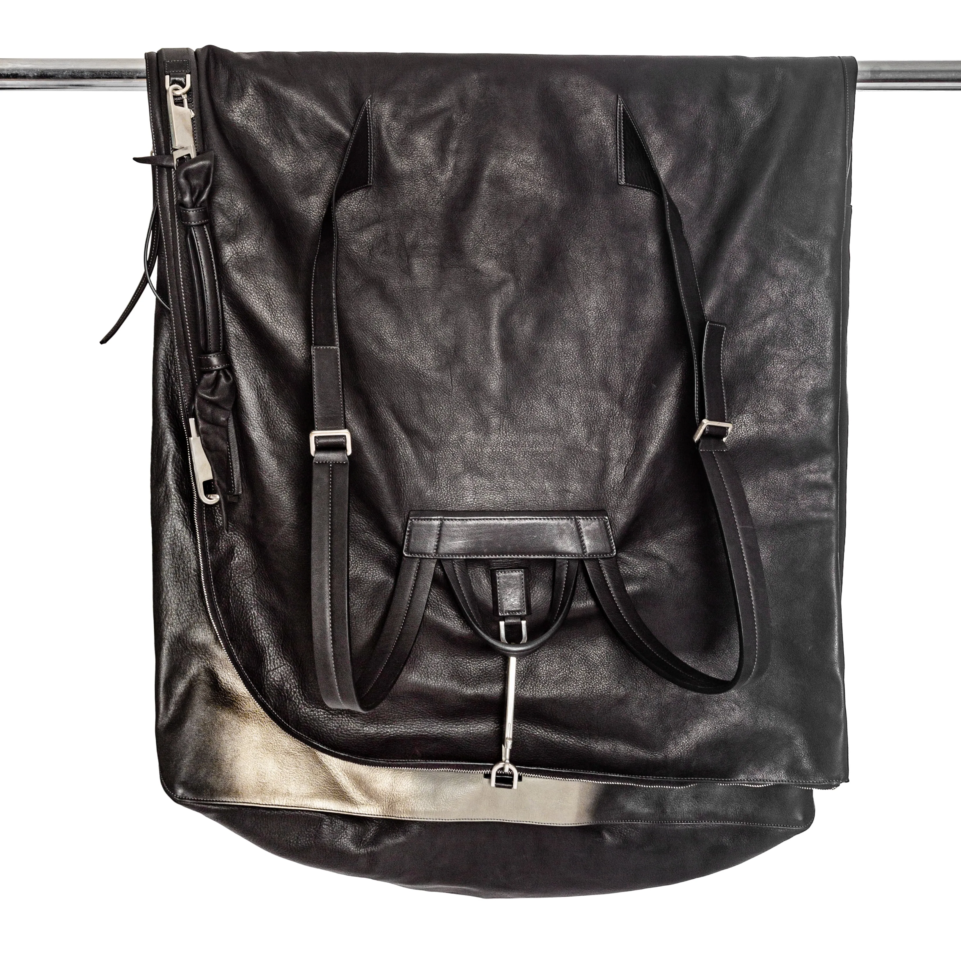 Larry Degrade Metallic Gradient and Black Leather Mega Duffle