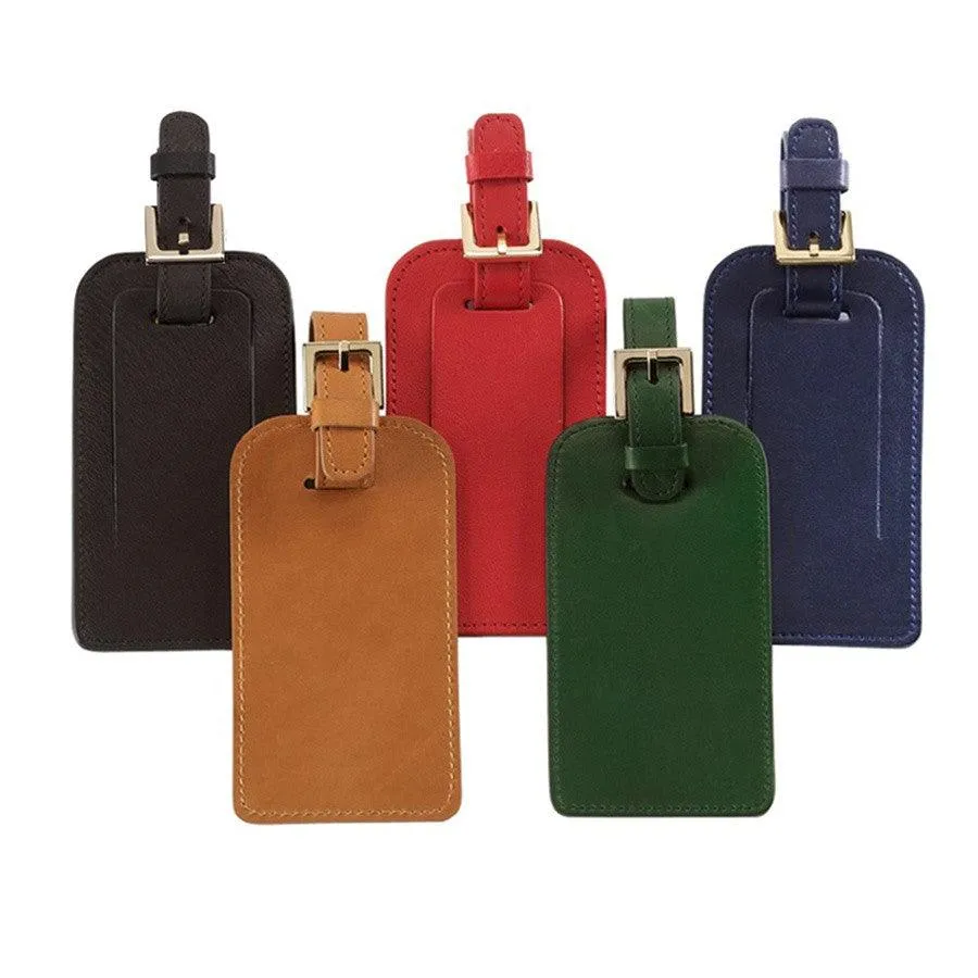 Leather Luggage tags - Traditional, Goatskin and Crocodile