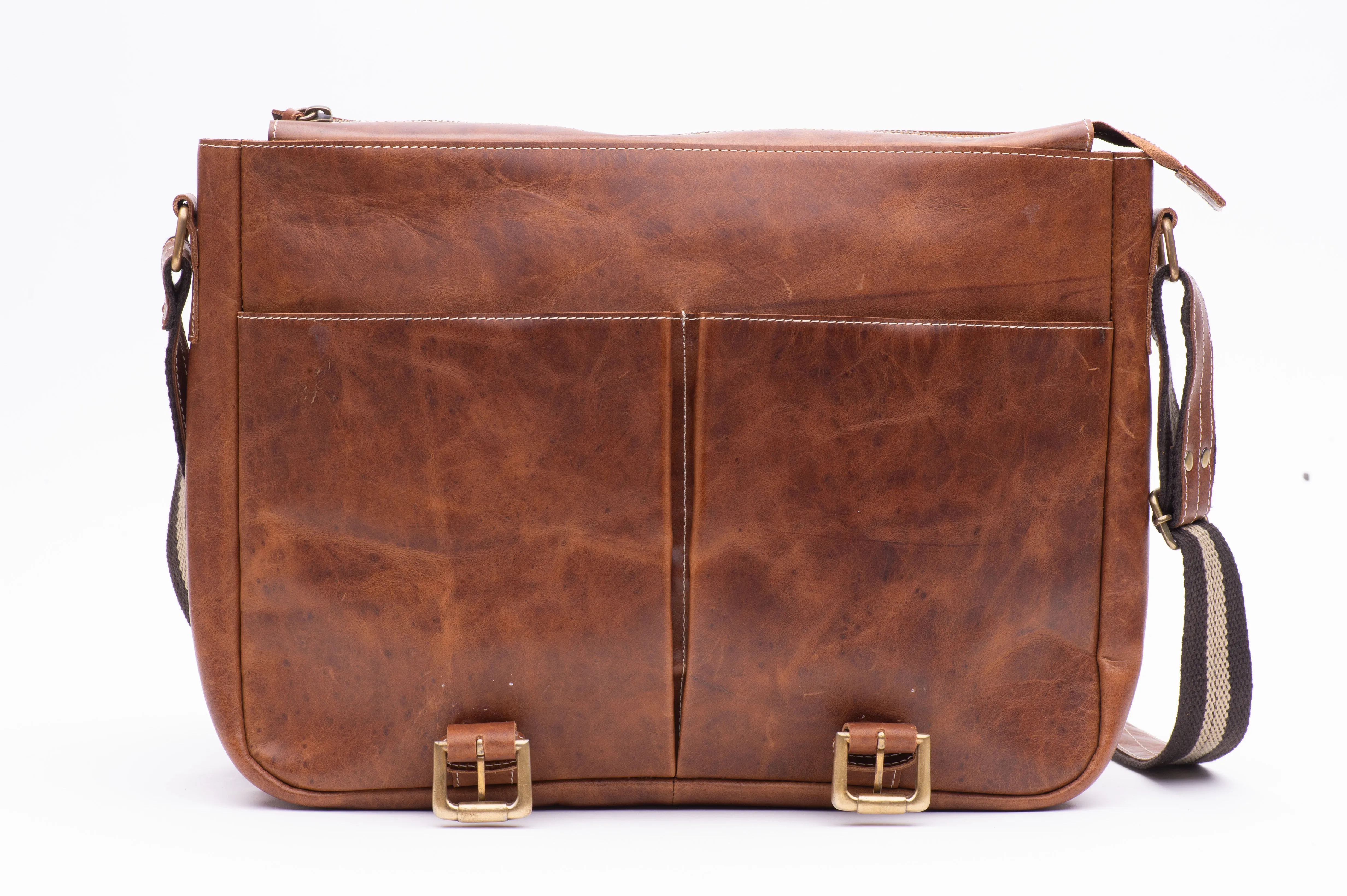 Men's Vintage Tan oiled leather Satchel Bag