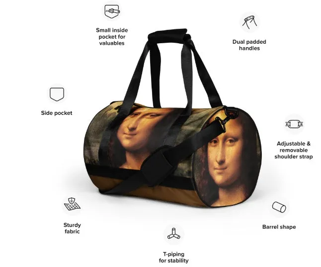 Mona Lisa Gym Sports Bag Weekender Luggage Artist Duffel Bag