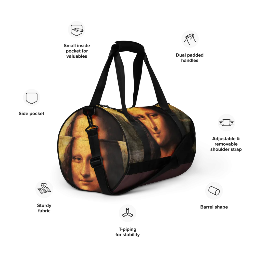 Mona Lisa Gym Sports Bag Weekender Luggage Artist Duffel Bag