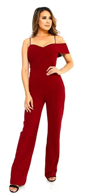 Off The Shoulder Spaghetti Strap Jumpsuit