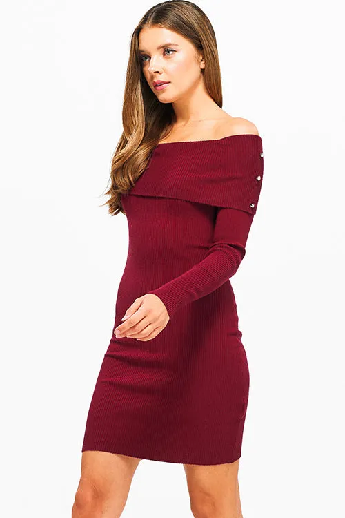 Off The Shoulder Sweater Mini Dress