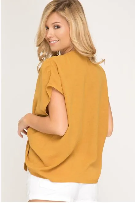 Off The Shoulder Tie Front Top