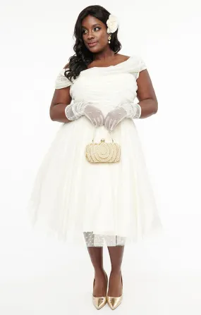 Off the shoulder Tulle Ivory Dress