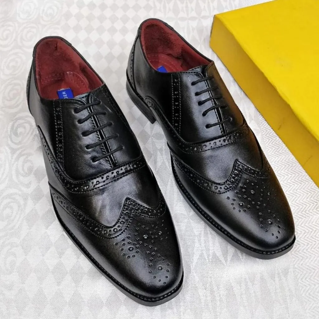 Oxford Black Designer Leather Shoes For Men