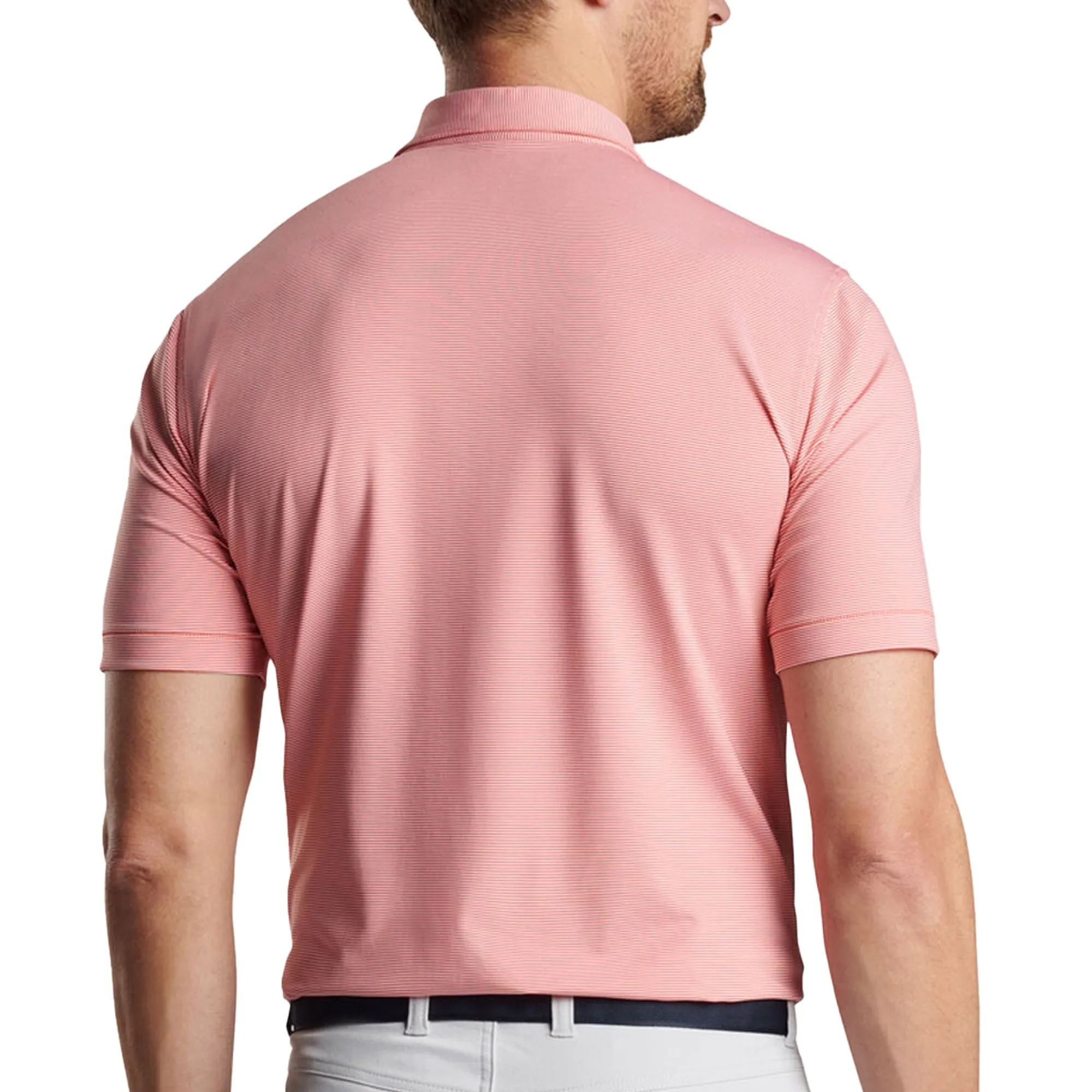 Peter Millar Jubilee Stripe Performance Polo - Burning Sunset