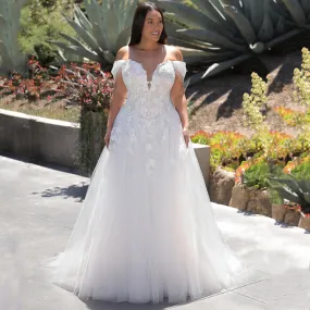 Plus Size Bridal Gown Tulle Lace Wedding Dresses WD1012