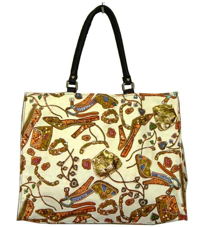 Retro Canvas Beach Tote Bag