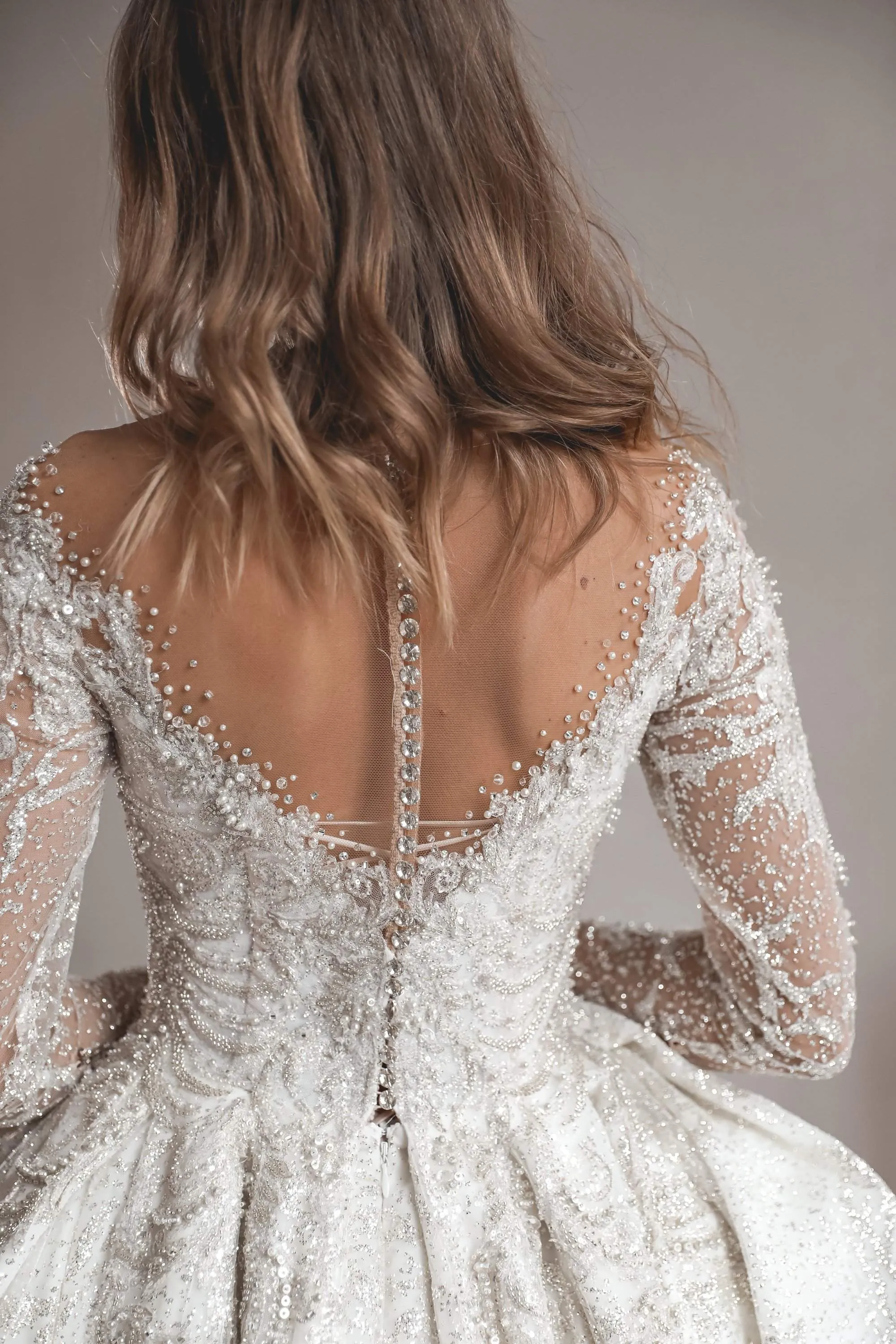 Royal Lace Off-The-Shoulder Sparkly Wedding Dress Meryem