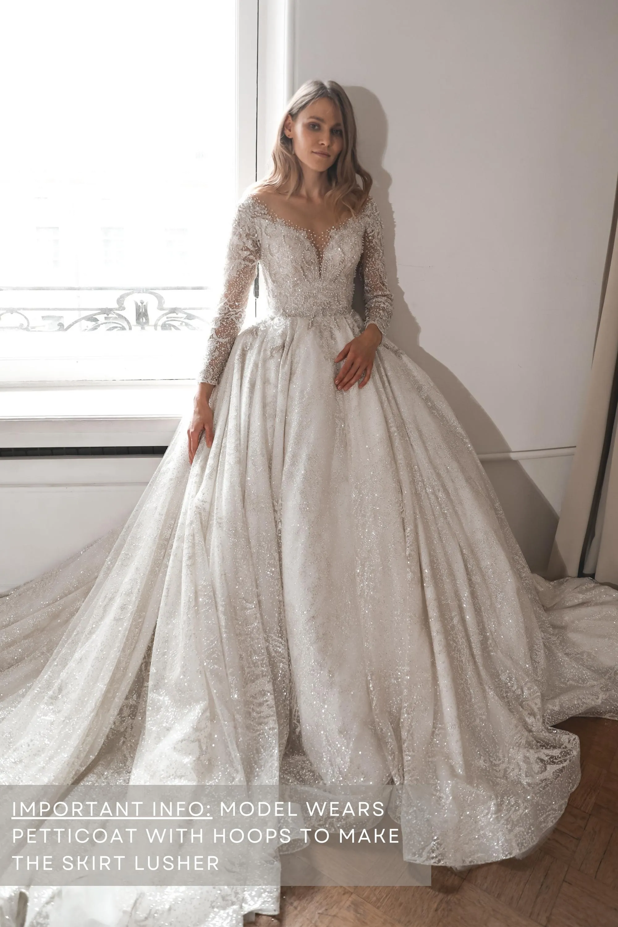 Royal Lace Off-The-Shoulder Sparkly Wedding Dress Meryem