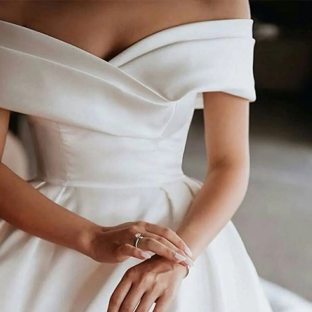 Satin Elegance Off-Shoulder