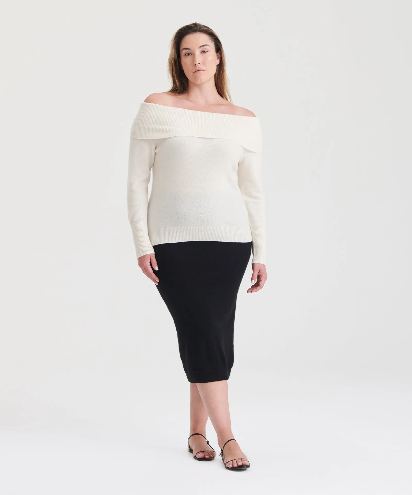 Signature Cashmere Off The Shoulder Sweater