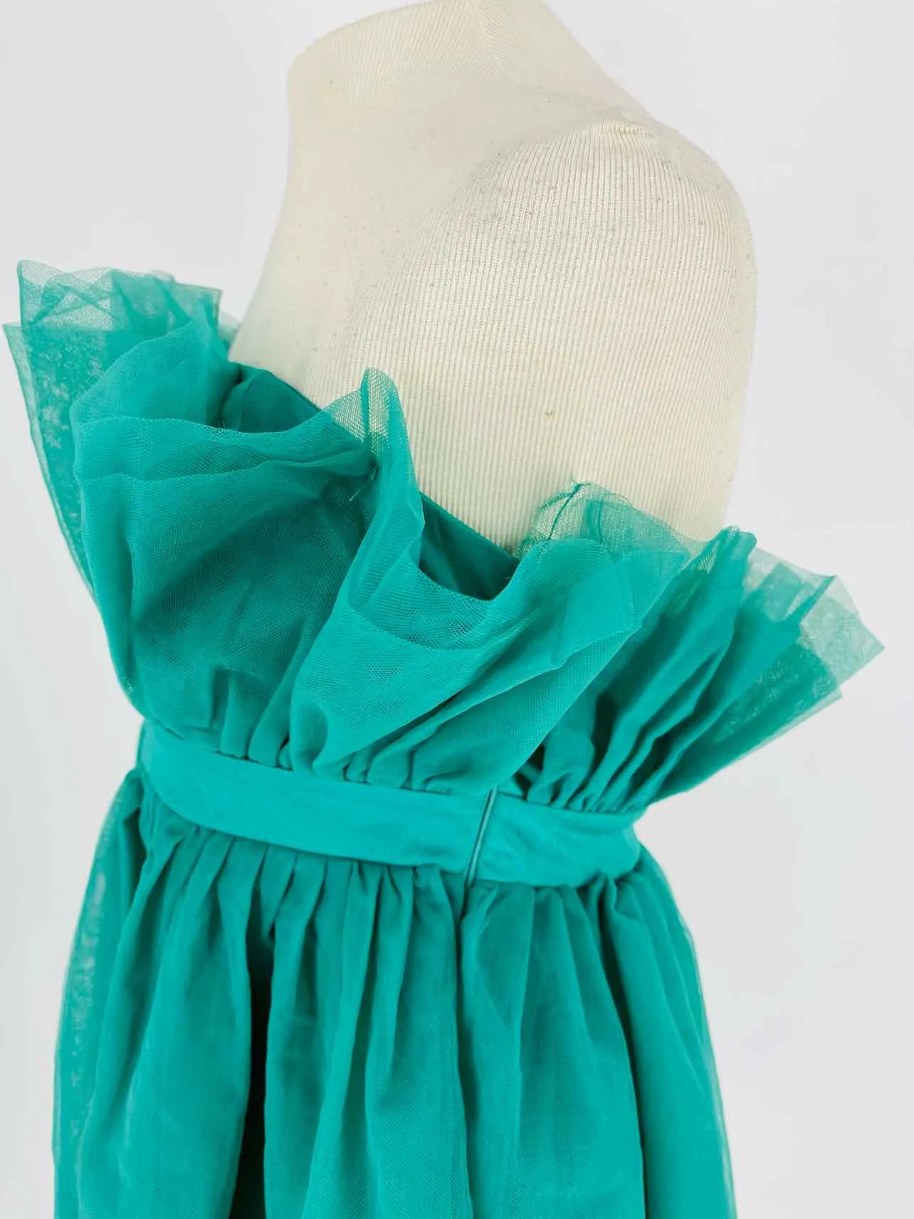 Size M Teal Off the Shoulder Tulle Dresses Dress