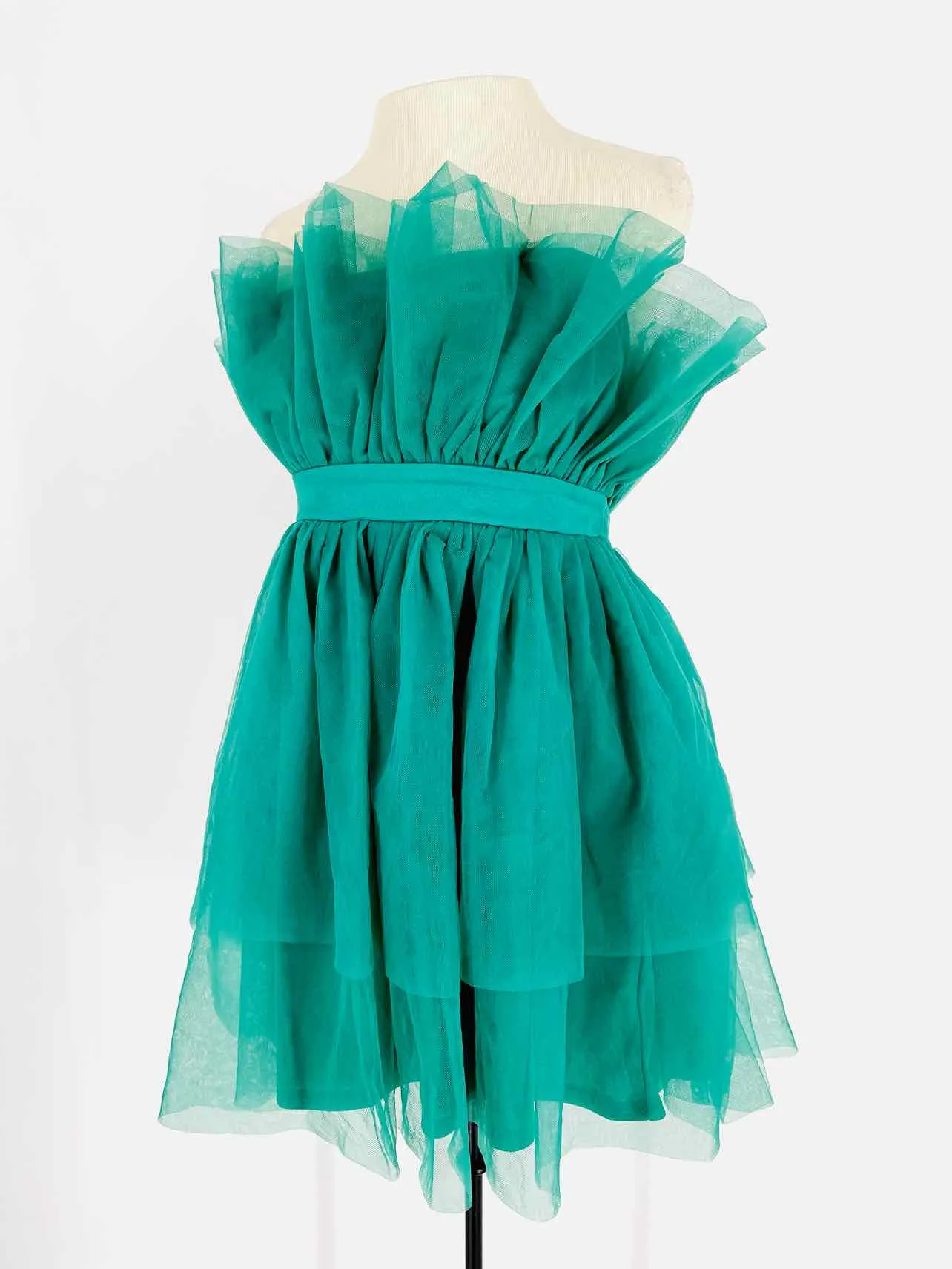 Size M Teal Off the Shoulder Tulle Dresses Dress