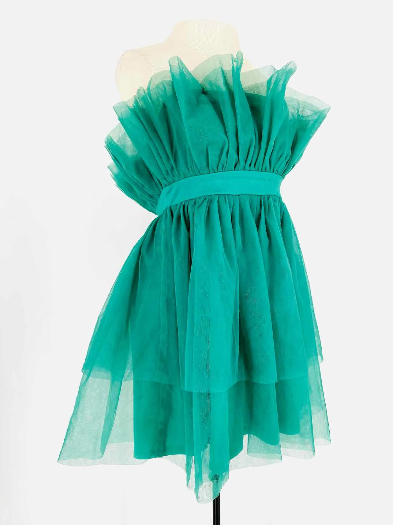 Size M Teal Off the Shoulder Tulle Dresses Dress