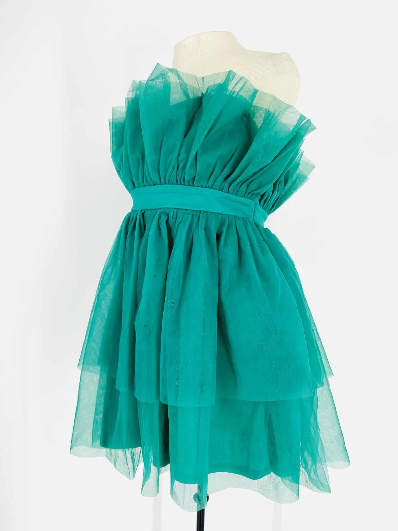 Size M Teal Off the Shoulder Tulle Dresses Dress