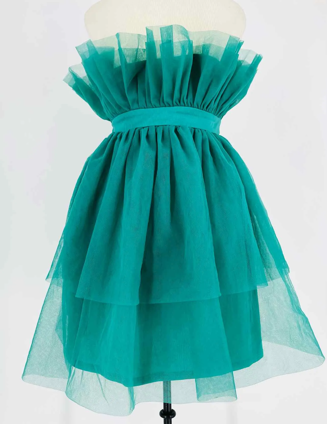 Size M Teal Off the Shoulder Tulle Dresses Dress