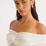 SNDYS Madrid Off Shoulder Top - White