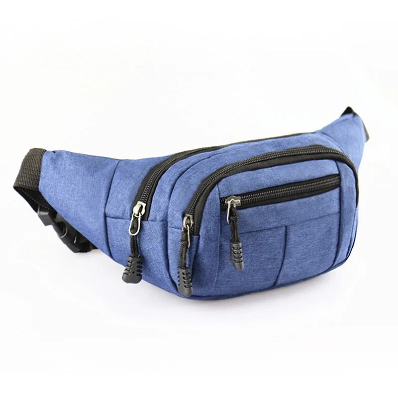 Solid Color 3 Pocket Fanny Pack Men's Wallet Purse Hip Belly Banana Bum Chest Belt Waist Bag Fanny Pack Pouch Murse Purse Kidney Row Bumbag