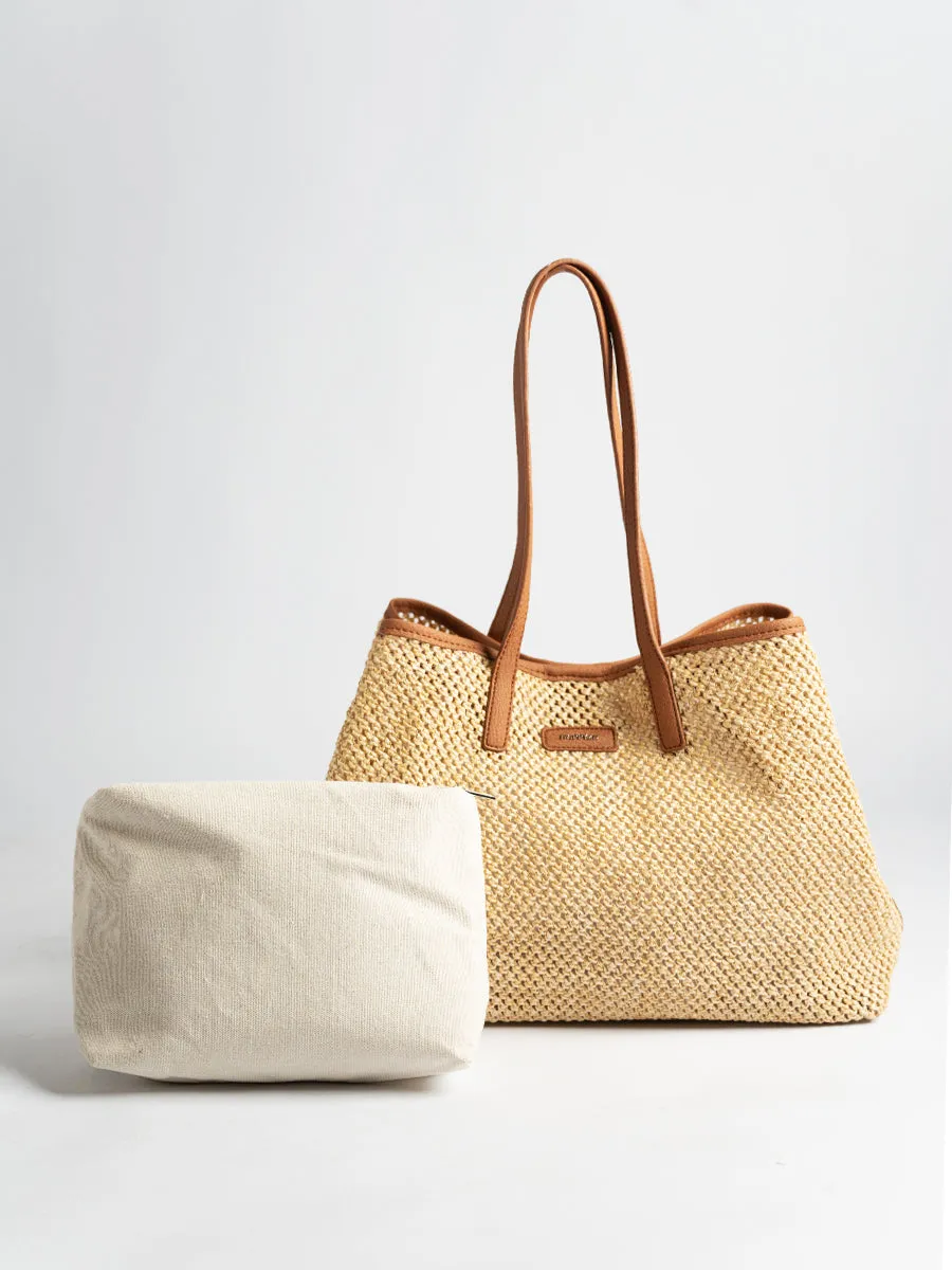 Sylvia Raffia Tote Bag