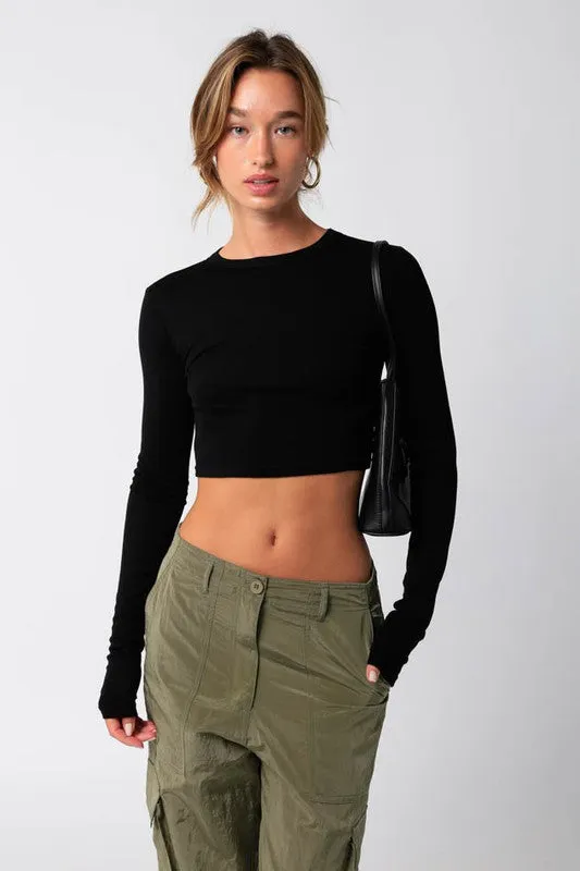 The ‘Basic Crop Long Sleeve Rib Top’