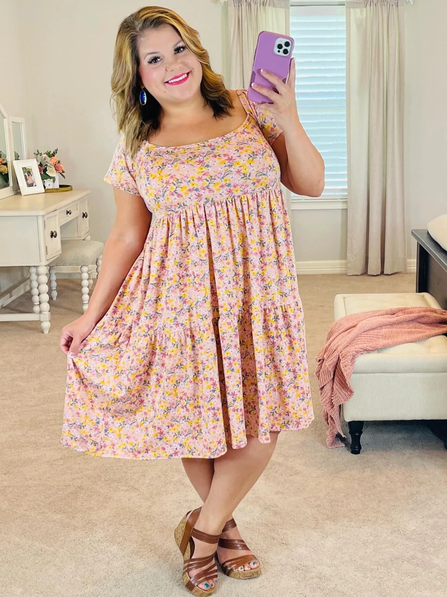 We Fell In Love Floral Dress Pink/Blue