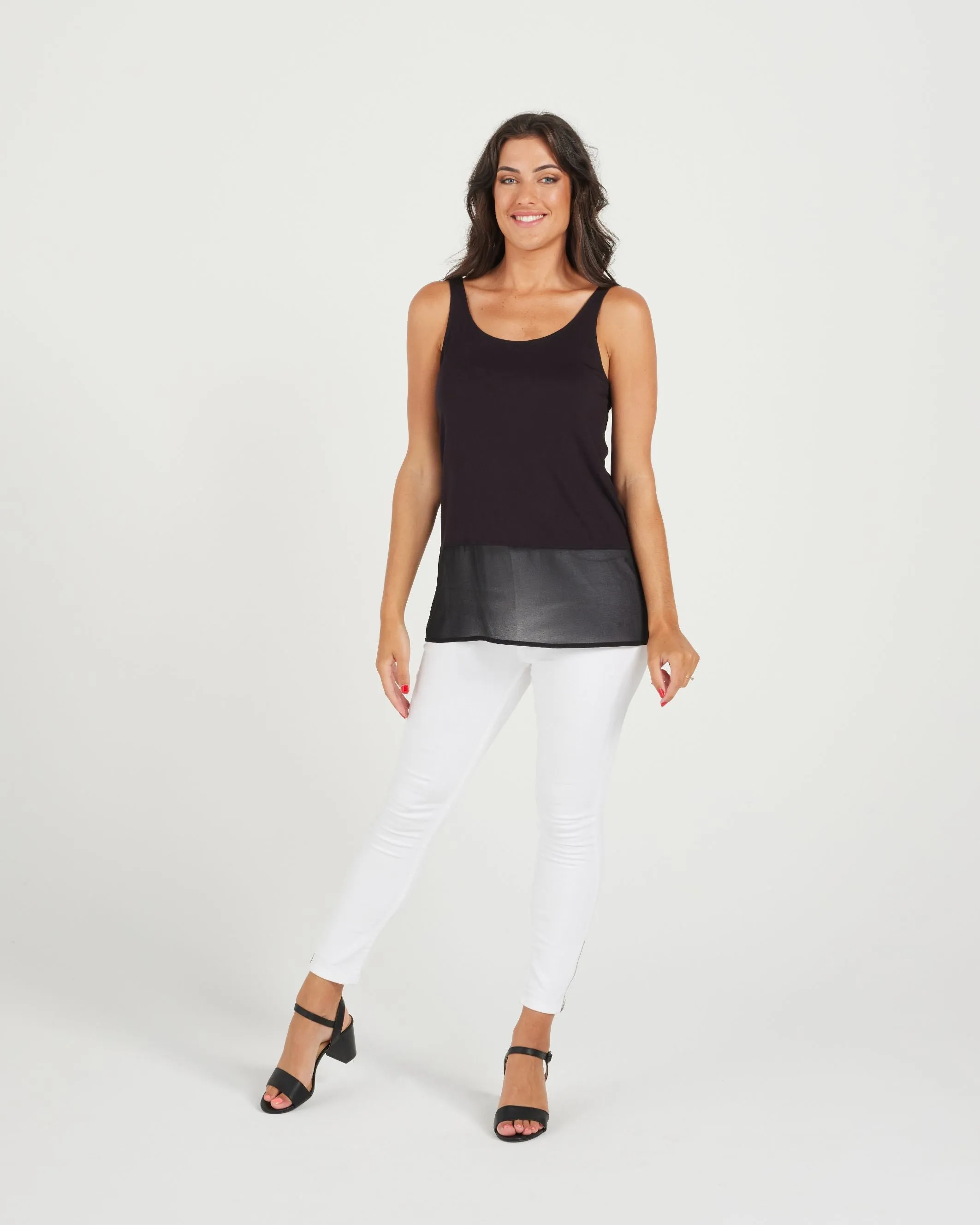 Zafina Longline Top - Black