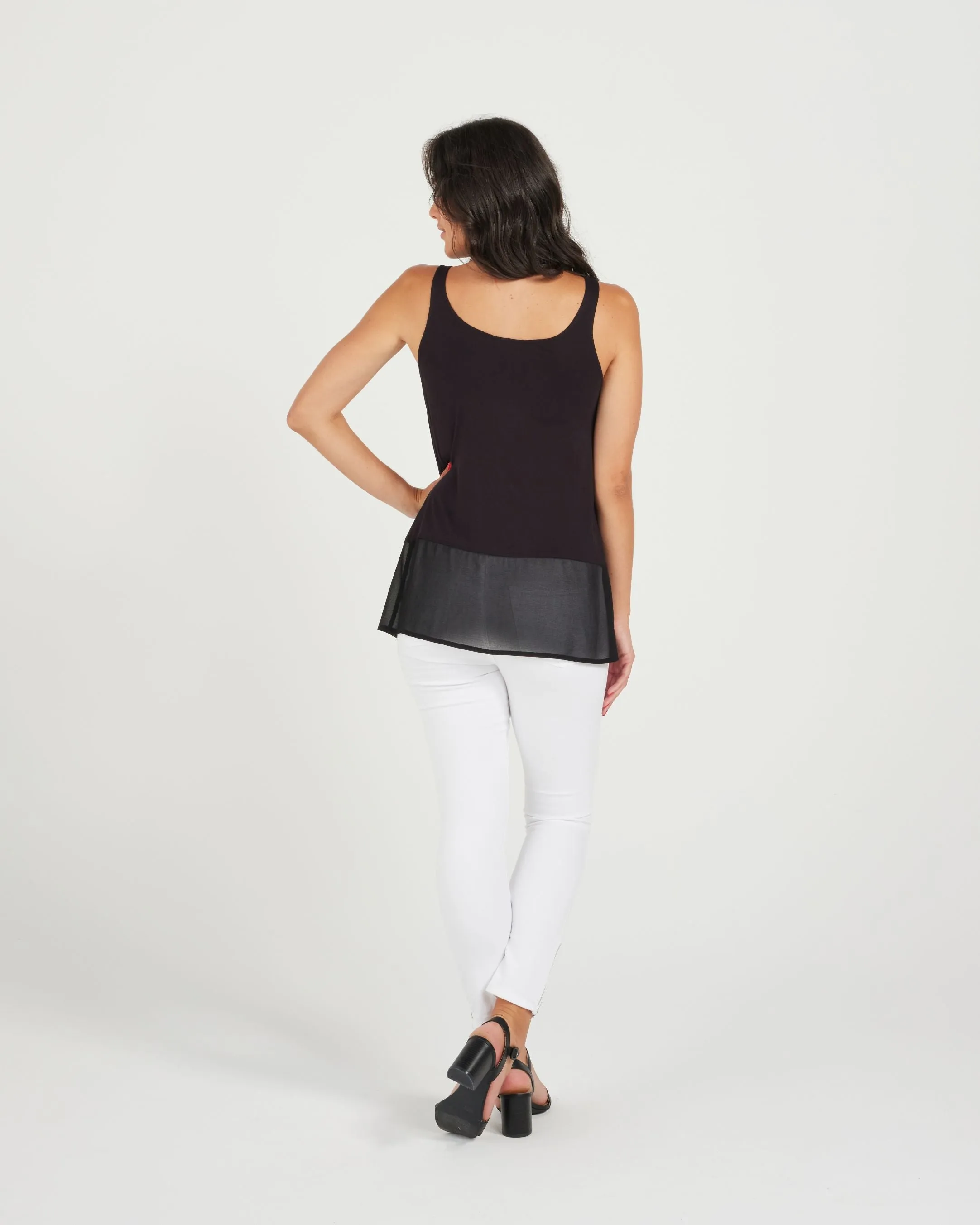 Zafina Longline Top - Black